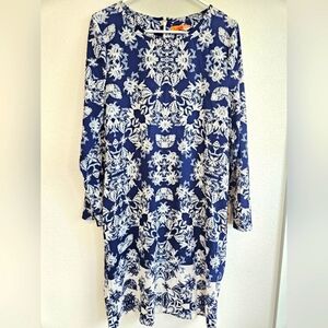 Joe Fresh Blue Sheath Dress with‎ Bishop Sleeves *POCKETS!* Size 10